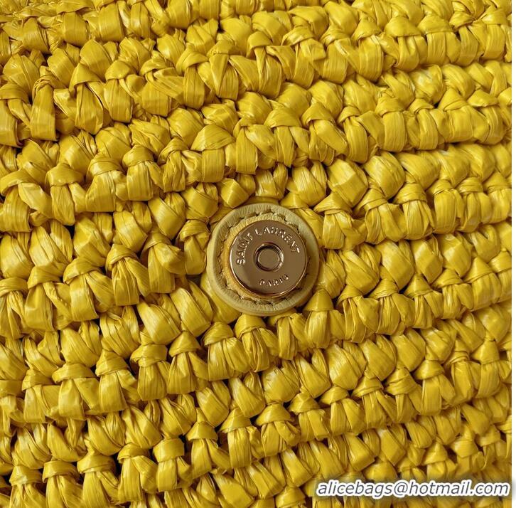 Good Looking SAINT LAURENT NIKI SMALL CHAIN BAG IN RAFFIA 498892 YELLOW