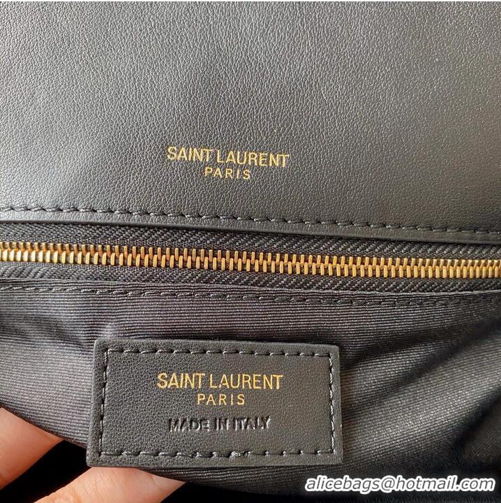 Famous Brand SAINT LAURENT NIKI MEDIUM CHAIN BAG IN RAFFIA 498894 BLACK