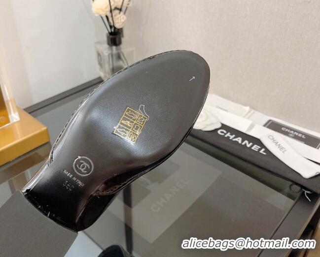 Super Quality Chanel Shiny Calfskin Mules 5.5cm G39320 Black/White