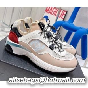 Perfect Chanel Mesh & Suede Sneakers G39488 Apricot/White