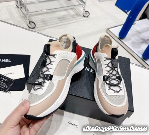 Perfect Chanel Mesh & Suede Sneakers G39488 Apricot/White