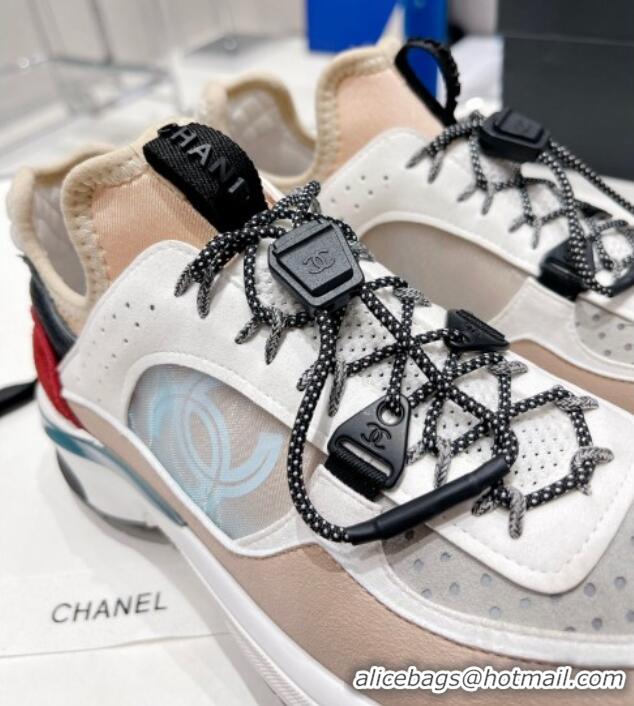 Perfect Chanel Mesh & Suede Sneakers G39488 Apricot/White