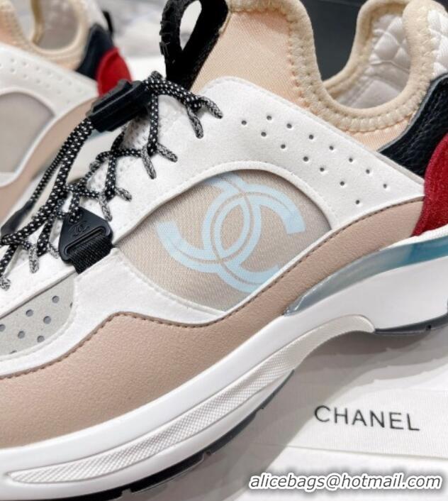 Perfect Chanel Mesh & Suede Sneakers G39488 Apricot/White