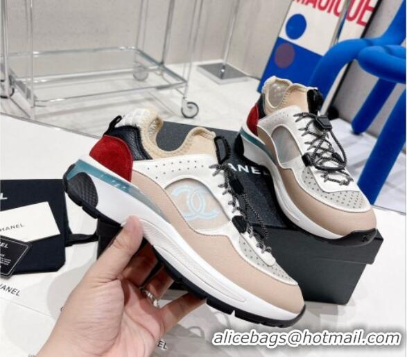 Perfect Chanel Mesh & Suede Sneakers G39488 Apricot/White