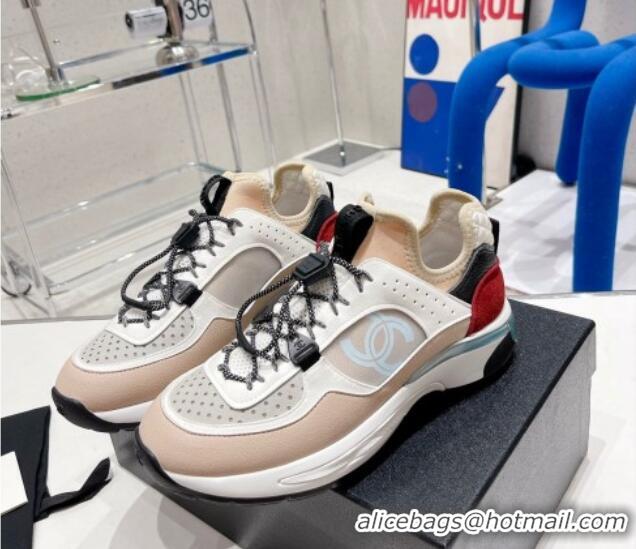 Perfect Chanel Mesh & Suede Sneakers G39488 Apricot/White