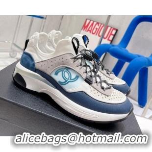 Low Price Chanel Mesh & Suede Sneakers G39488 Blue/Gray/White