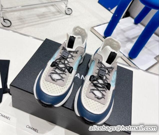 Low Price Chanel Mesh & Suede Sneakers G39488 Blue/Gray/White