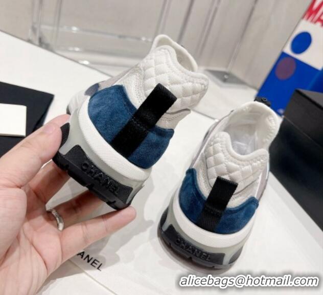 Low Price Chanel Mesh & Suede Sneakers G39488 Blue/Gray/White