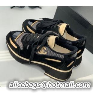 Purchase Chanel Vintage Sneakers 4cm Black 082447