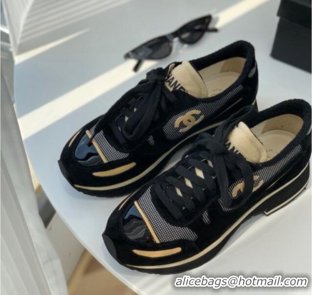 Purchase Chanel Vintage Sneakers 4cm Black 082447