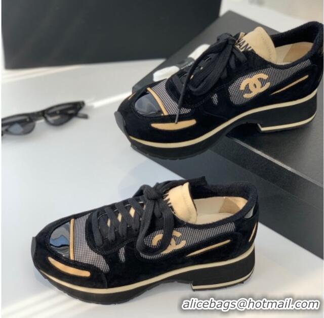 Purchase Chanel Vintage Sneakers 4cm Black 082447