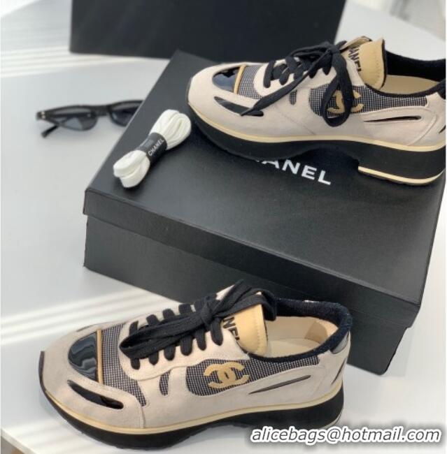 Good Quality Chanel Vintage Sneakers 4cm Light Gray 082448