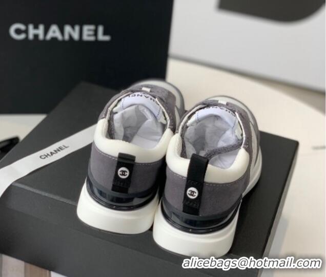 Most Popular Chanel Fabric & Suede Sneakers Dark Gray 082453