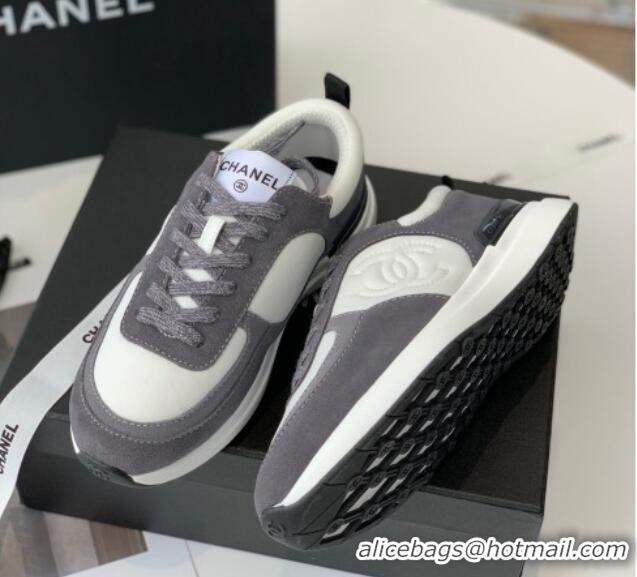 Most Popular Chanel Fabric & Suede Sneakers Dark Gray 082453