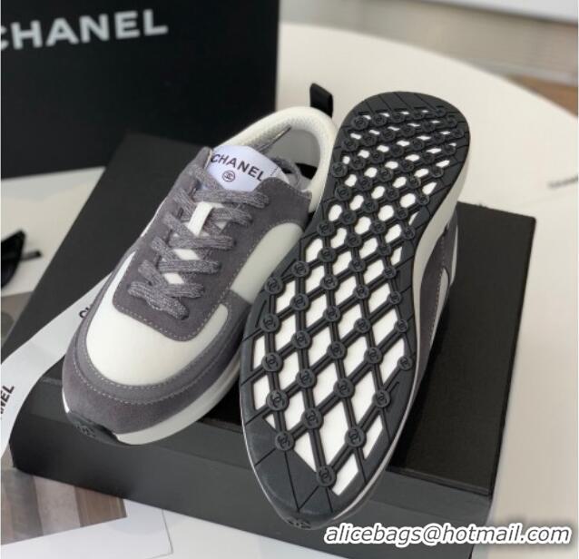 Most Popular Chanel Fabric & Suede Sneakers Dark Gray 082453