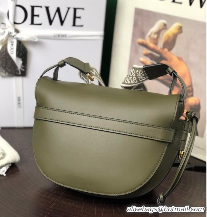 Promotional Loewe small Crossbody Bags Original Leather 8087 blackish green