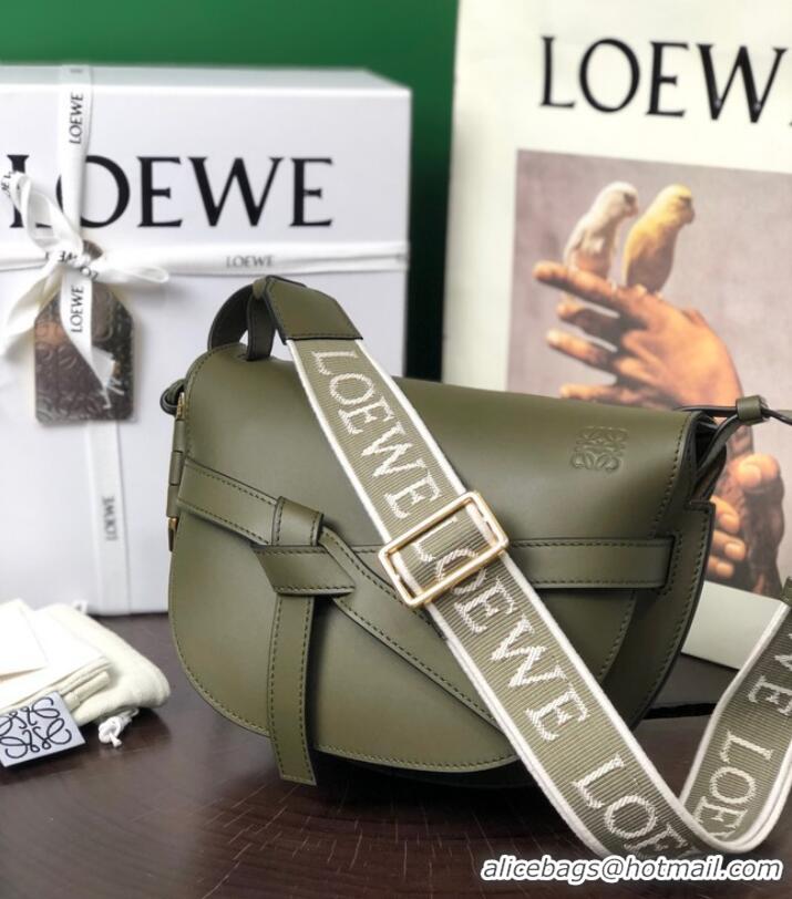 Promotional Loewe small Crossbody Bags Original Leather 8087 blackish green