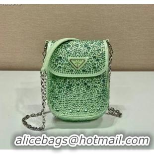 New Style Prada Prada crystal mini-bag 1BH185 green