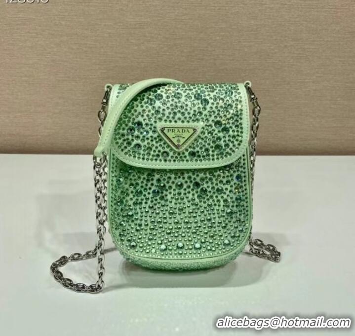 New Style Prada Prada crystal mini-bag 1BH185 green