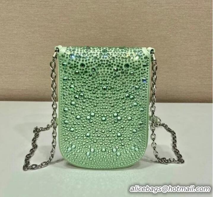 New Style Prada Prada crystal mini-bag 1BH185 green