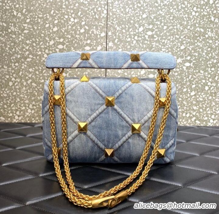 Top Quality Medium VALENTINO ROMAN STUD chain Denim XW0B0I82H