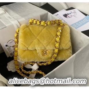 Top Quality CHANEL SMALL FLAP BAG & Gold-Tone Metal AS3499 yellow