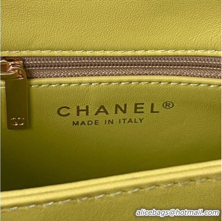 Top Quality CHANEL SMALL FLAP BAG & Gold-Tone Metal AS3499 yellow