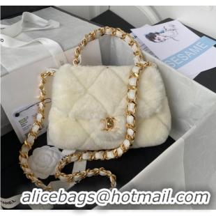 Trendy Design CHANEL SMALL FLAP BAG & Gold-Tone Metal AS3498 white