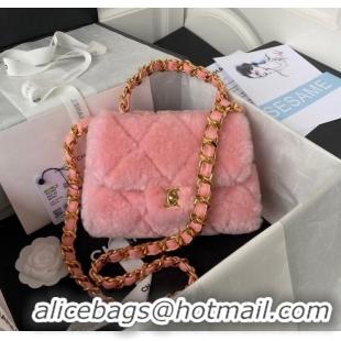 Inexpensive CHANEL SMALL FLAP BAG & Gold-Tone Metal AS3498 pink