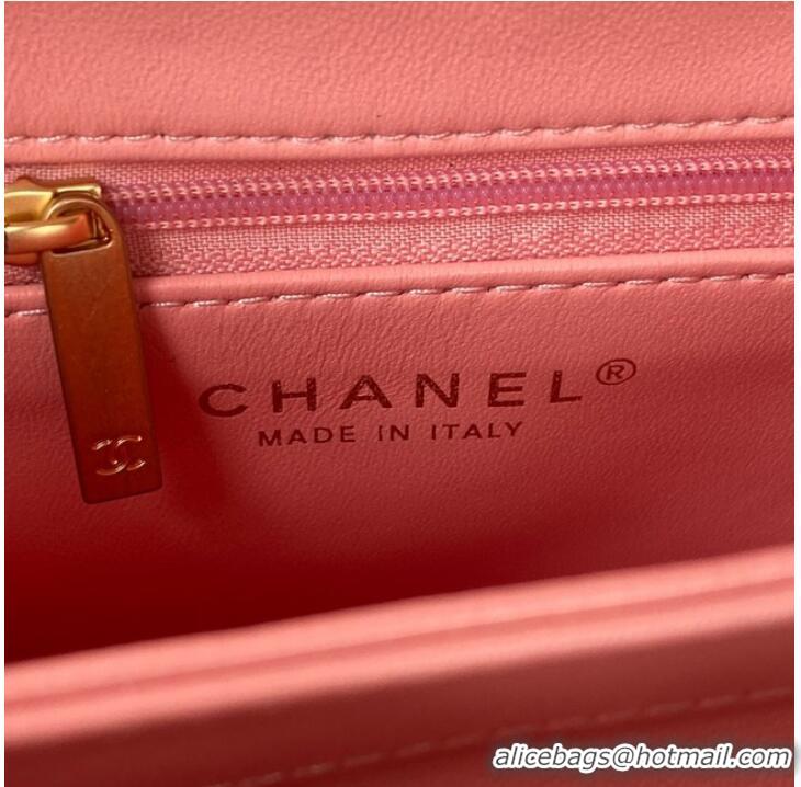 Inexpensive CHANEL SMALL FLAP BAG & Gold-Tone Metal AS3498 pink