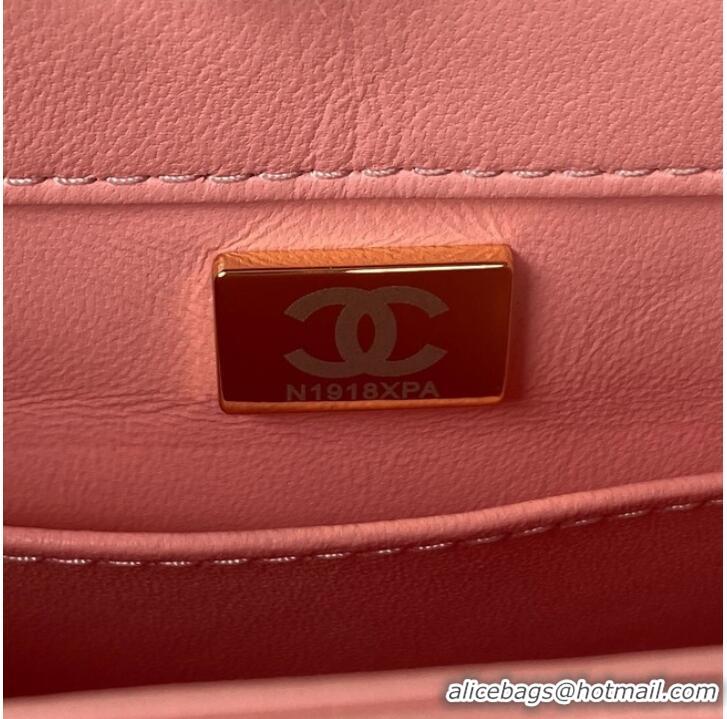 Inexpensive CHANEL SMALL FLAP BAG & Gold-Tone Metal AS3498 pink