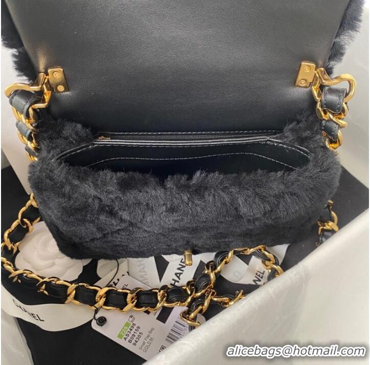 Affordable Price CHANEL SMALL FLAP BAG & Gold-Tone Metal AS3498 black