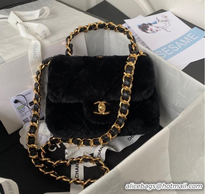 Affordable Price CHANEL SMALL FLAP BAG & Gold-Tone Metal AS3498 black