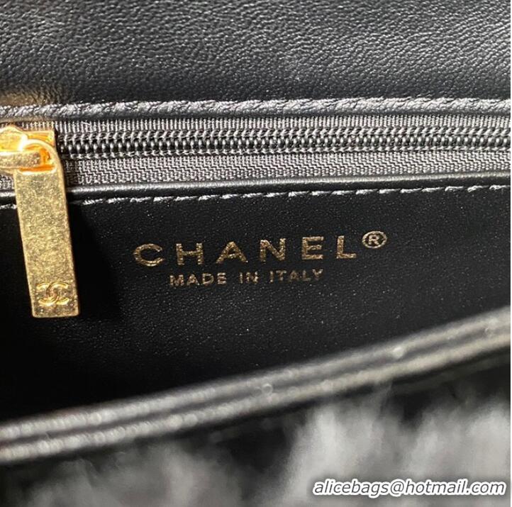 Affordable Price CHANEL SMALL FLAP BAG & Gold-Tone Metal AS3498 black