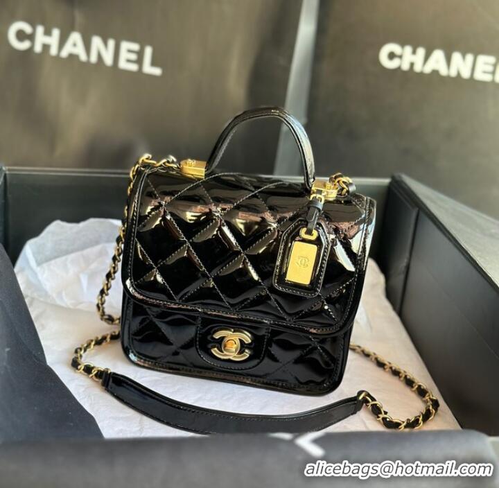 Top Quality Chanel MINI FLAP BAG WITH TOP HANDLE AS3652 black