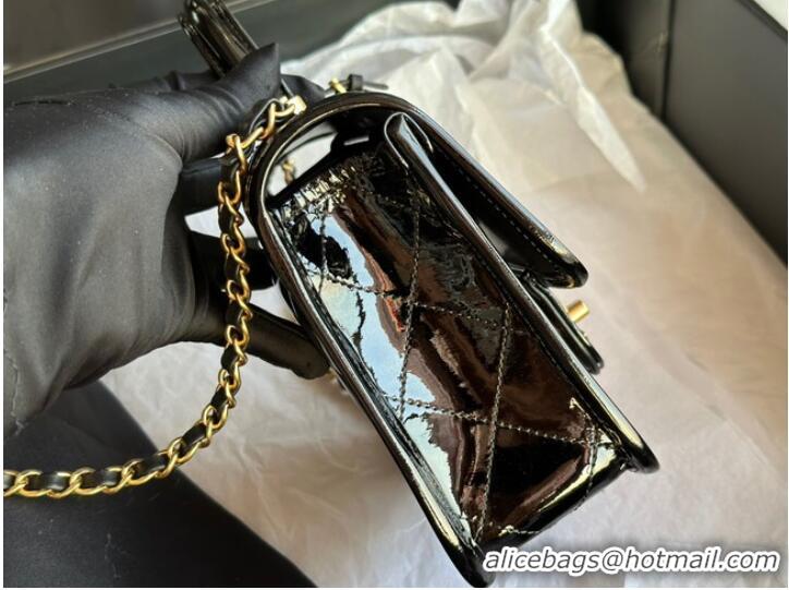 Top Quality Chanel MINI FLAP BAG WITH TOP HANDLE AS3652 black