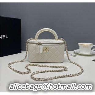 Top Quality Chanel mini Shoulder Bag Lambskin & Gold-Tone Metal 81208 white