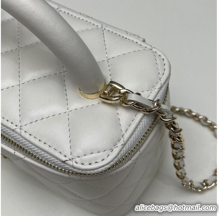 Top Quality Chanel mini Shoulder Bag Lambskin & Gold-Tone Metal 81208 white