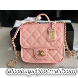 Good Product Chanel MINI FLAP BAG WITH TOP HANDLE AS3652 pink