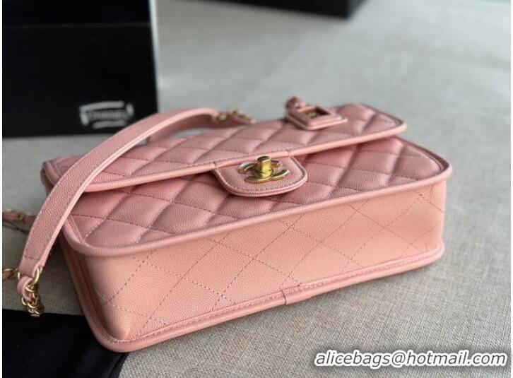 Good Product Chanel MINI FLAP BAG WITH TOP HANDLE AS3652 pink