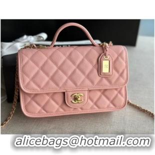 Most Popular Chanel SMALL FLAP BAG WITH TOP HANDLE AS3653 pink