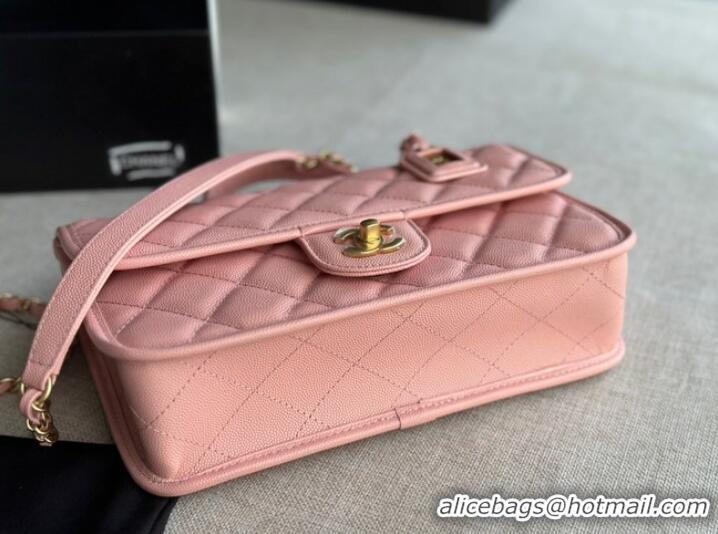 Most Popular Chanel SMALL FLAP BAG WITH TOP HANDLE AS3653 pink