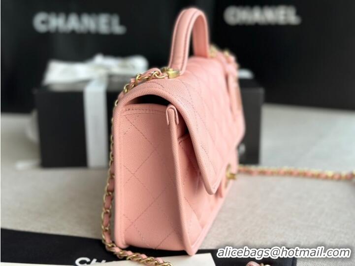 Most Popular Chanel SMALL FLAP BAG WITH TOP HANDLE AS3653 pink