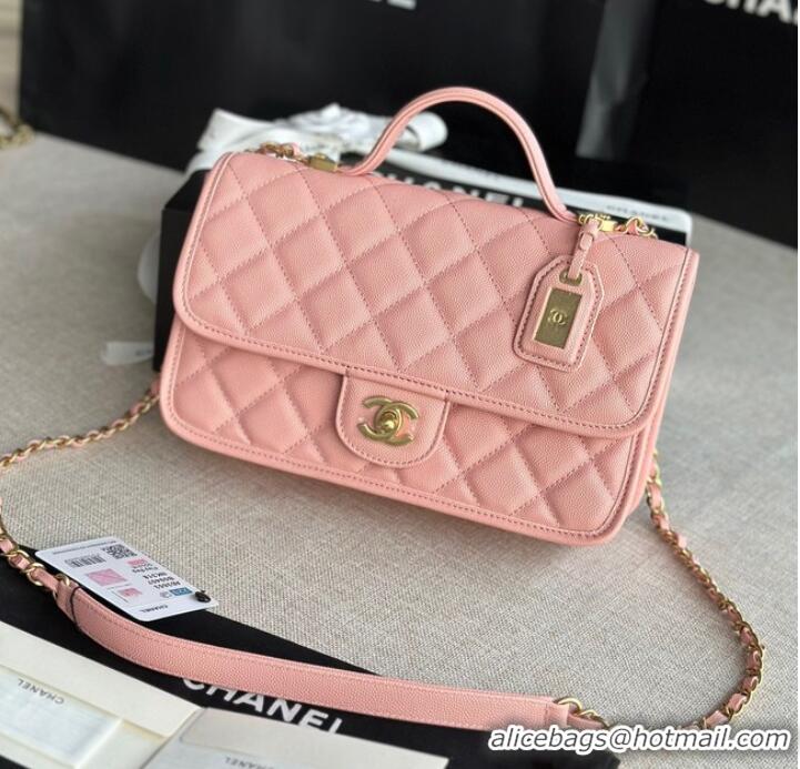 Most Popular Chanel SMALL FLAP BAG WITH TOP HANDLE AS3653 pink