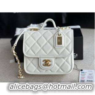 Good Quality Chanel MINI FLAP BAG WITH TOP HANDLE AS3652 white