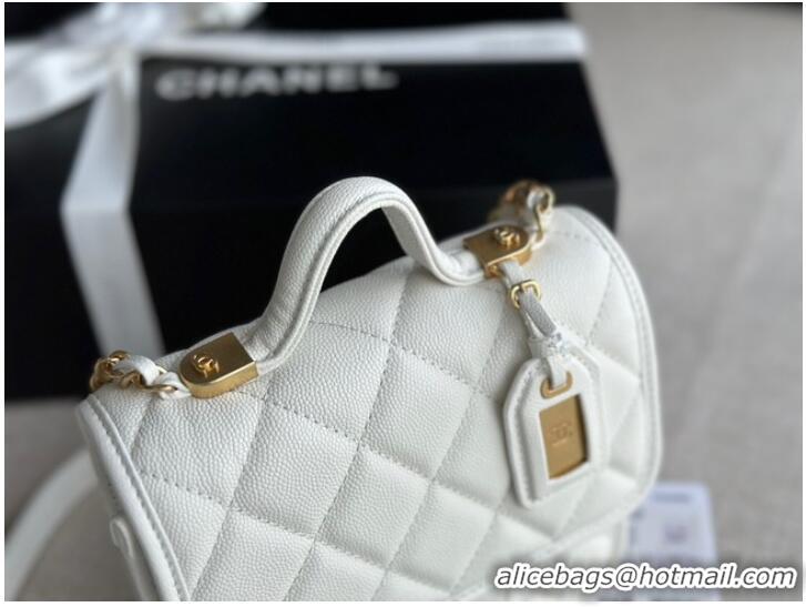 Good Quality Chanel MINI FLAP BAG WITH TOP HANDLE AS3652 white