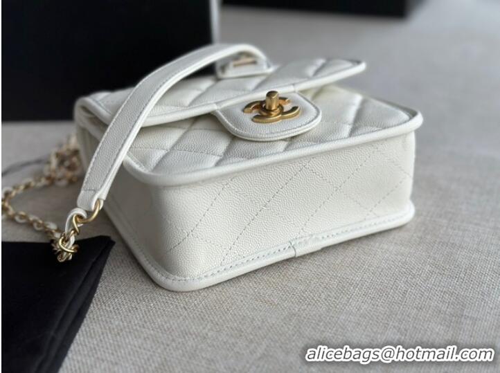 Good Quality Chanel MINI FLAP BAG WITH TOP HANDLE AS3652 white