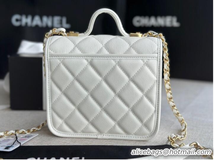 Good Quality Chanel MINI FLAP BAG WITH TOP HANDLE AS3652 white