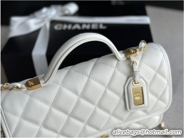 Promotional Chanel SMALL FLAP BAG WITH TOP HANDLE AS3653 white