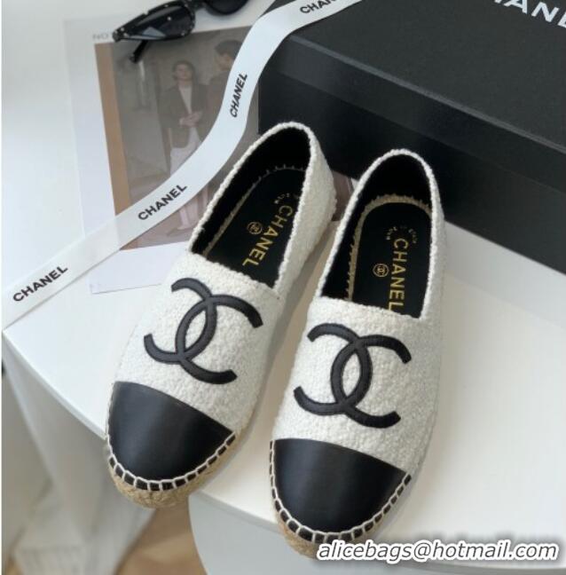 Good Looking Chanel Tweed Espadrilles G29762 White